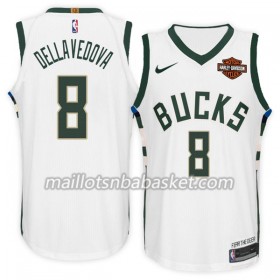 Maillot Homme Milwaukee Bucks Matthew Dellavedova 8 Nike 2017-18 Blanc Swingman